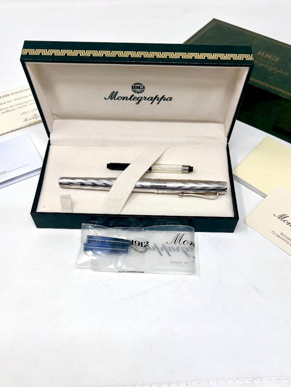 Montegrappa Serie 300 Sterling Silver Fountain Pen – Complete Collector Set